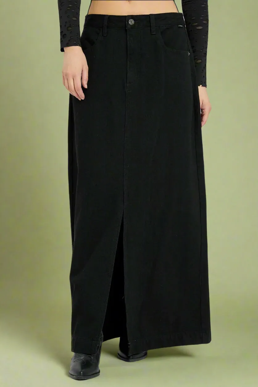 Mid Waisted Maxi Skirt C249 Black