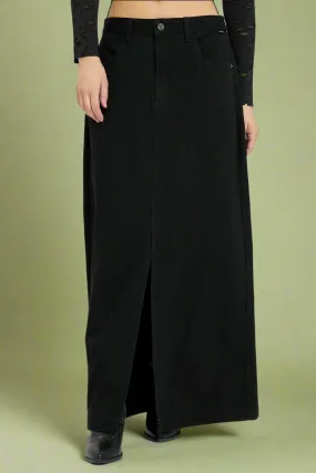 Mid Waisted Maxi Skirt C249 Black