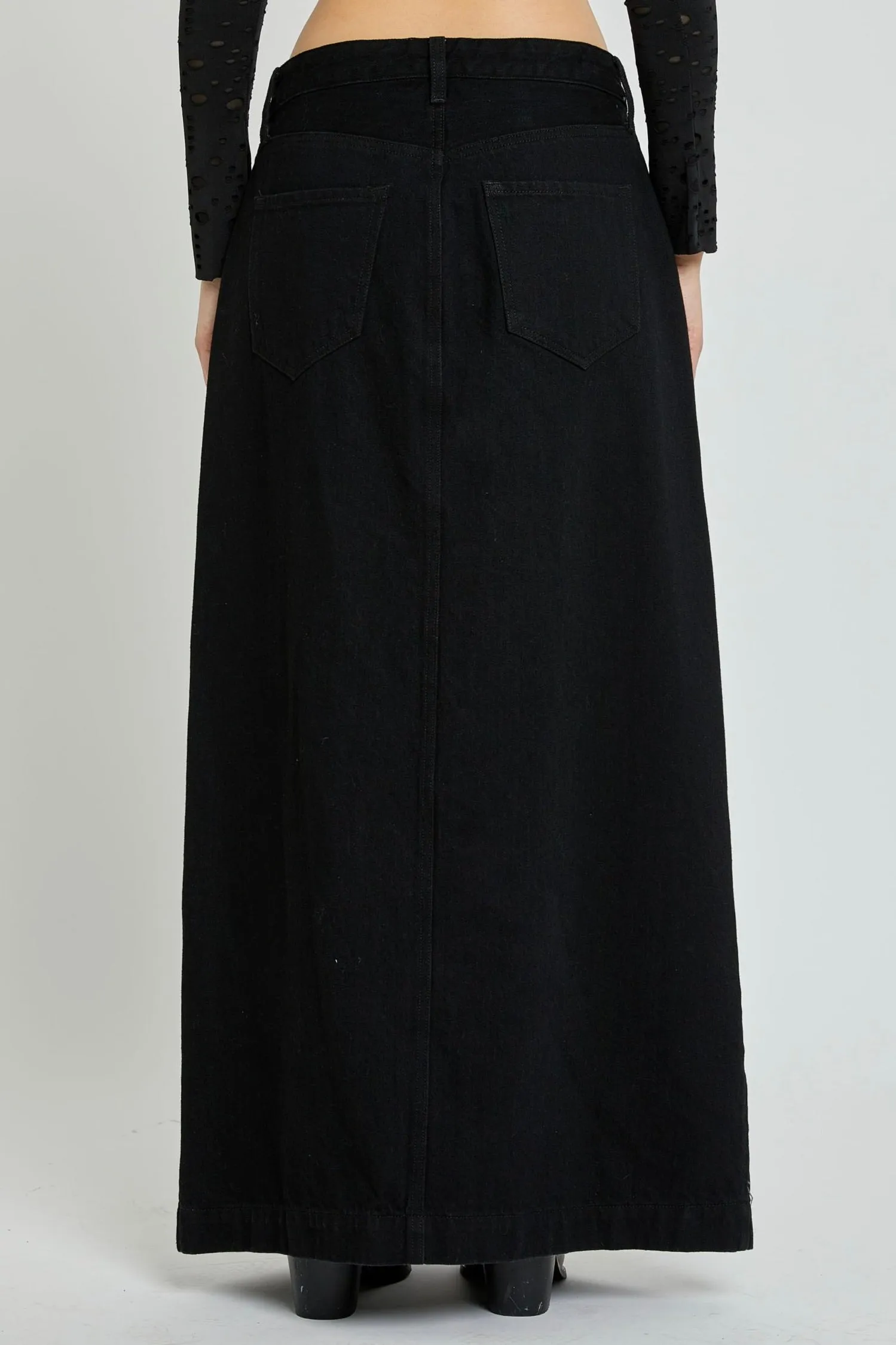 Mid Waisted Maxi Skirt C249 Black
