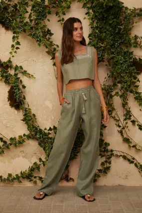 Milena Trousers in Jungle Green