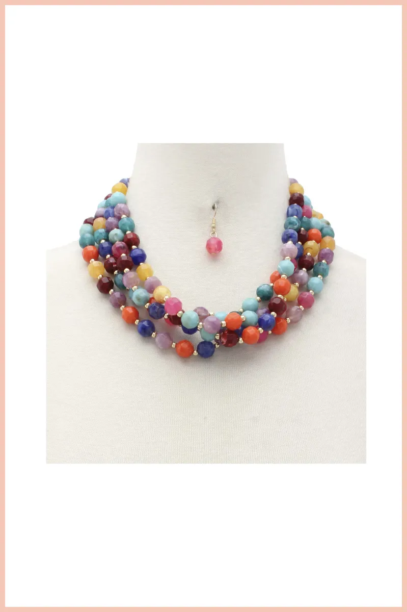 Multi Layer Beaded Necklace