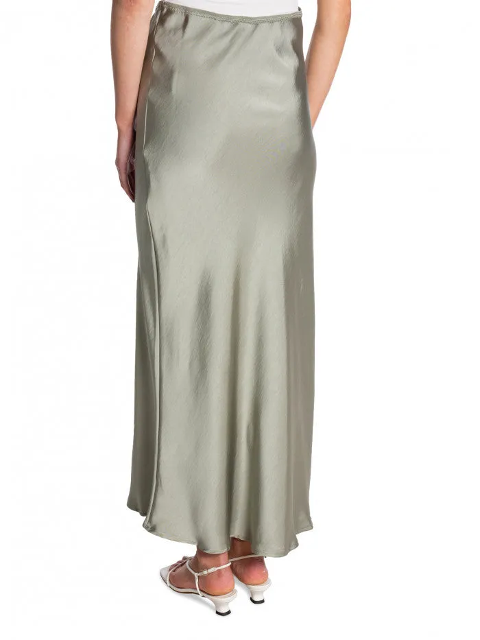 Neo Noir Vicky Heavy Sateen Skirt (Smoke Green)