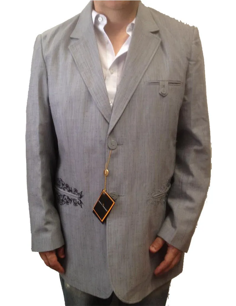 New Men's Stacy Adams Two Button Gray (Grey) Blazer Suit Jacket New