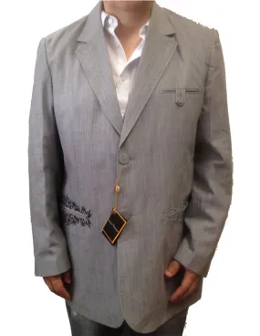 New Men's Stacy Adams Two Button Gray (Grey) Blazer Suit Jacket New