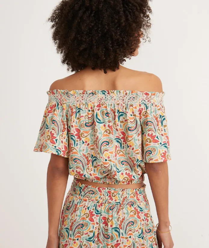 Nora Smocked Top - Multi Paisley