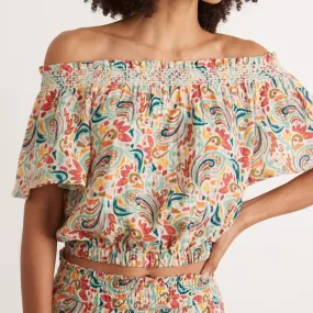 Nora Smocked Top - Multi Paisley