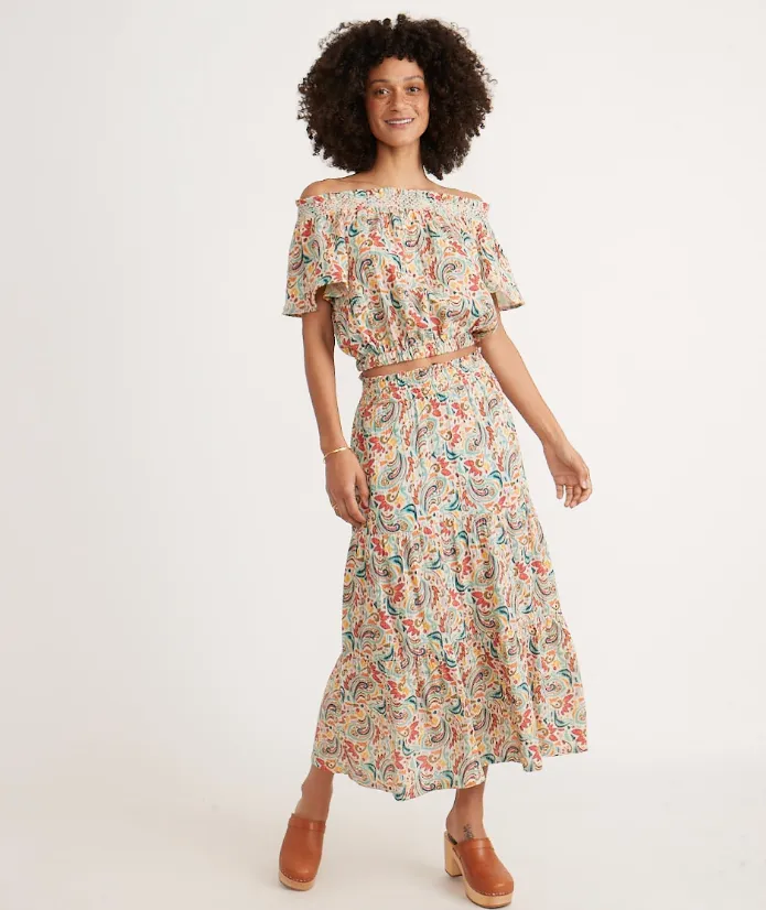 Nora Smocked Top - Multi Paisley