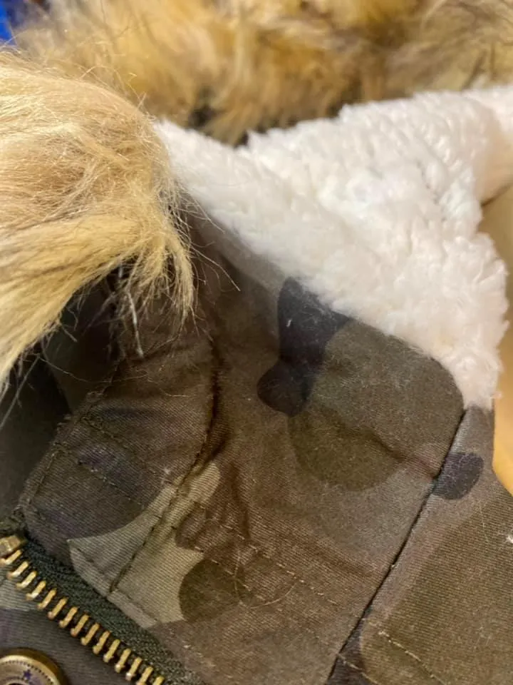 Olive Camo Fur Jacket