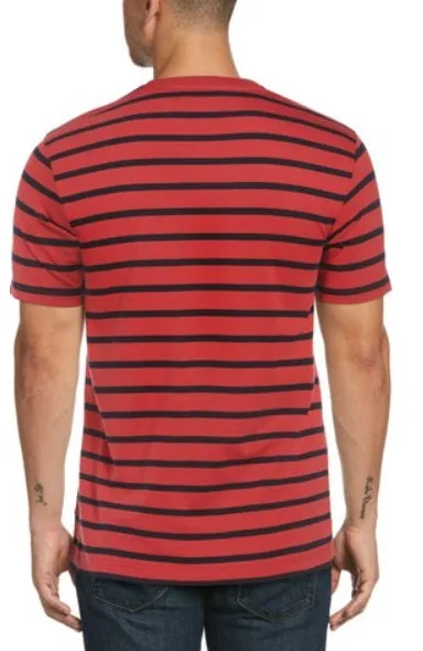 Original Penguin Breton Stripe T-Shirt - Cardinal Red