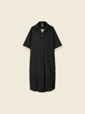 OVERCOAT IN WRINKLED EFFECT FABRIC