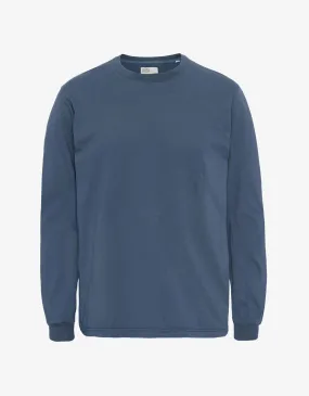 Oversized Organic LS T-shirt - Petrol Blue