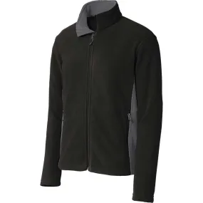 Port Authority Men's Black/Battleship Grey Colorblock Value Fleece Jacket