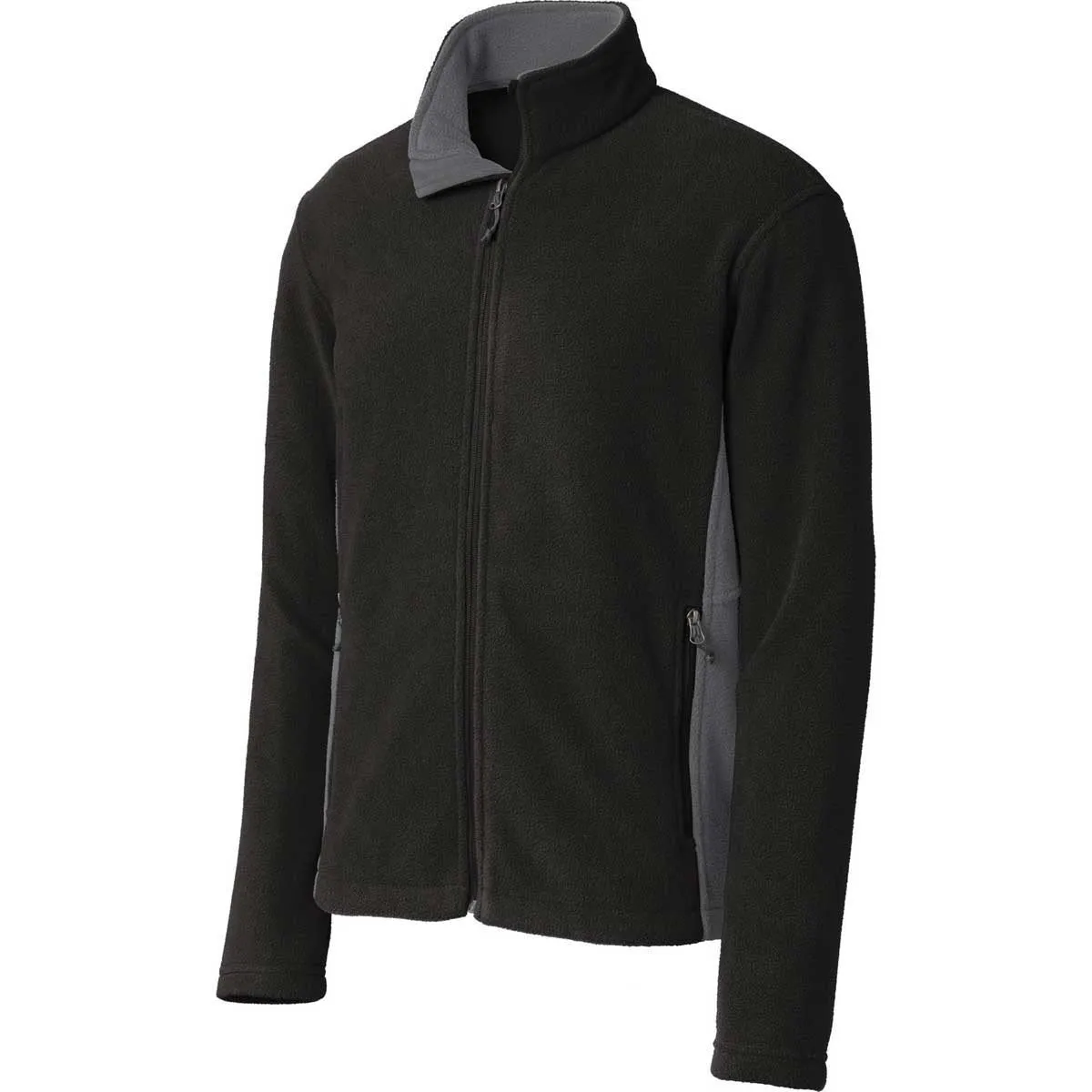 Port Authority Men's Black/Battleship Grey Colorblock Value Fleece Jacket