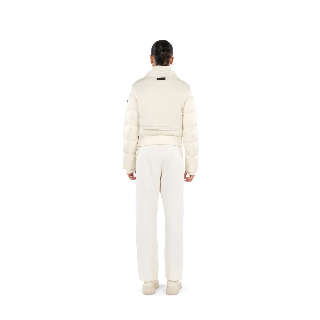 PUFFER JACKET WITH VEST - OFF WHITE