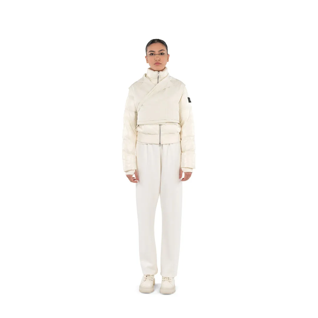 PUFFER JACKET WITH VEST - OFF WHITE