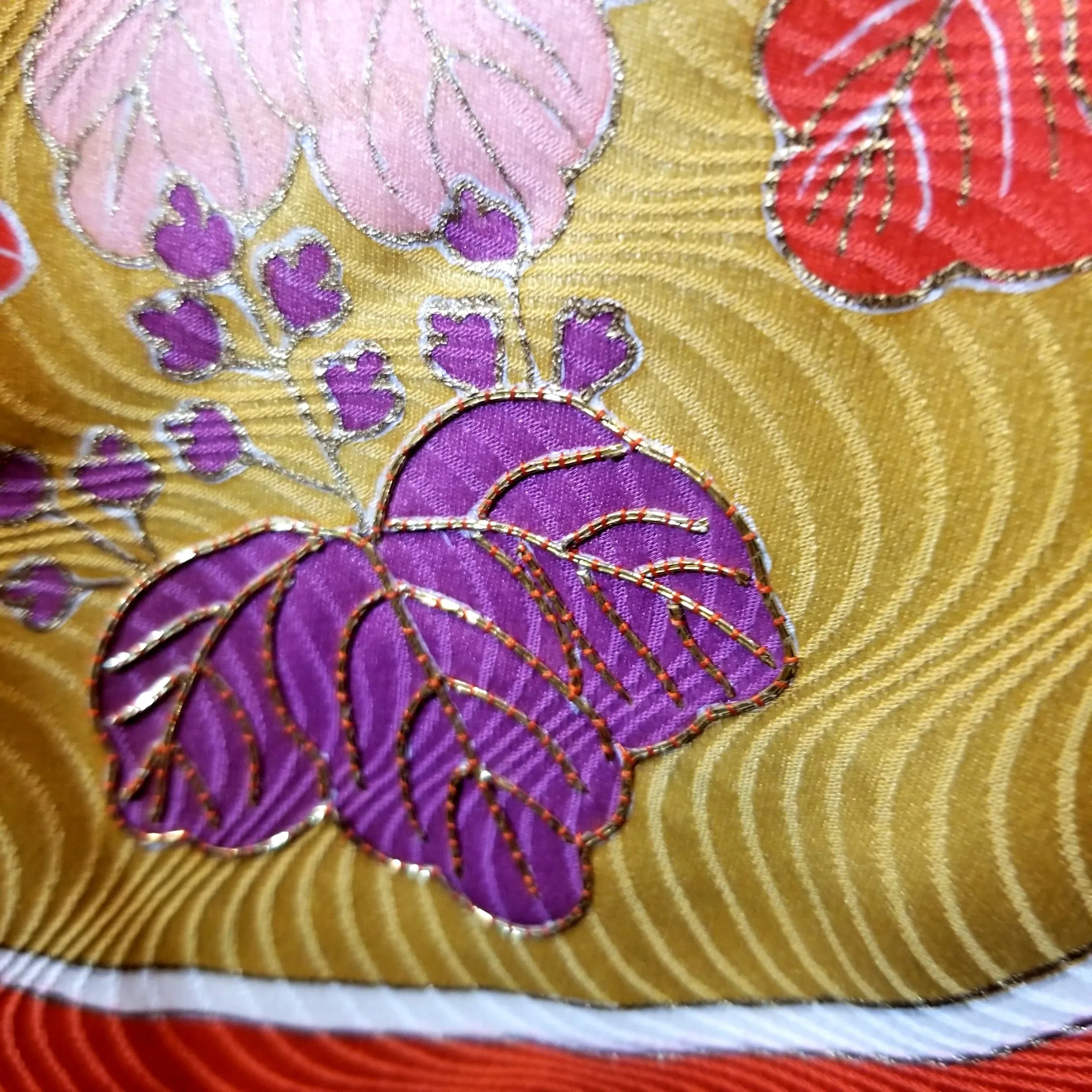 "Heart Lillies" Vintage Japanese Kimono