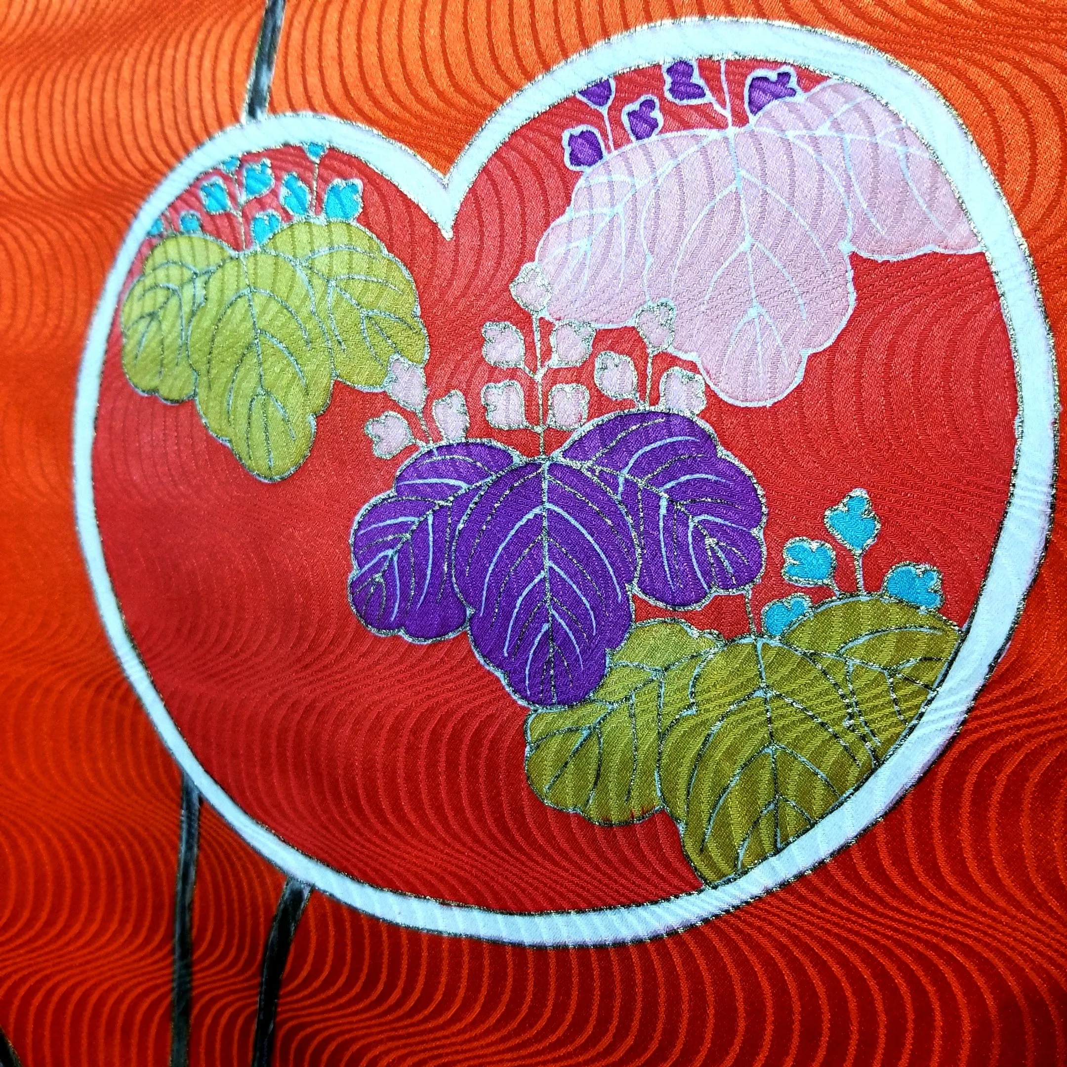 "Heart Lillies" Vintage Japanese Kimono