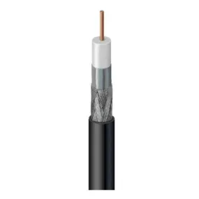 RG6/U Coaxial Cable, 60% Shield, BCCS, Black