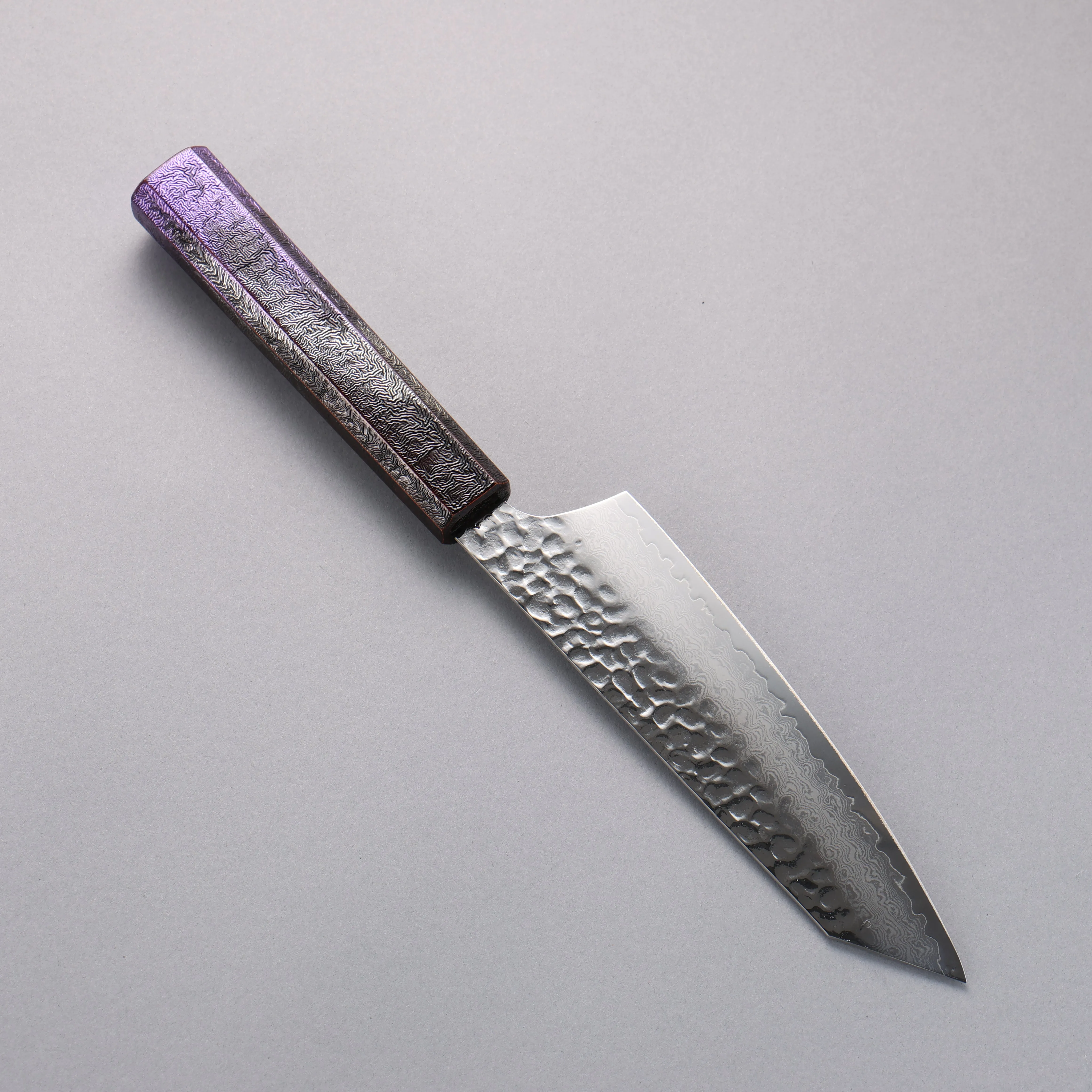 Sakai Takayuki Rinnou VG10 33 Layer Damascus Kengata Santoku 160mm Purple Lacquered Handle