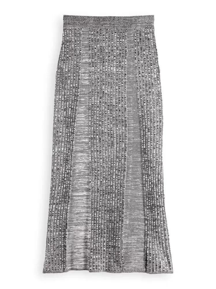 Scotch & Soda - Ribbed Knit Maxi Skirt in Black