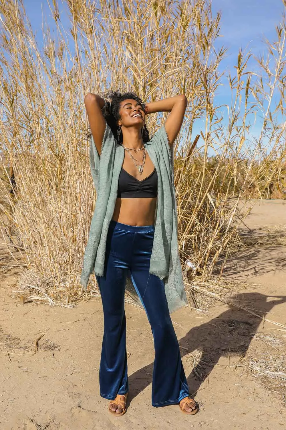 Sequin Frayed Kimono