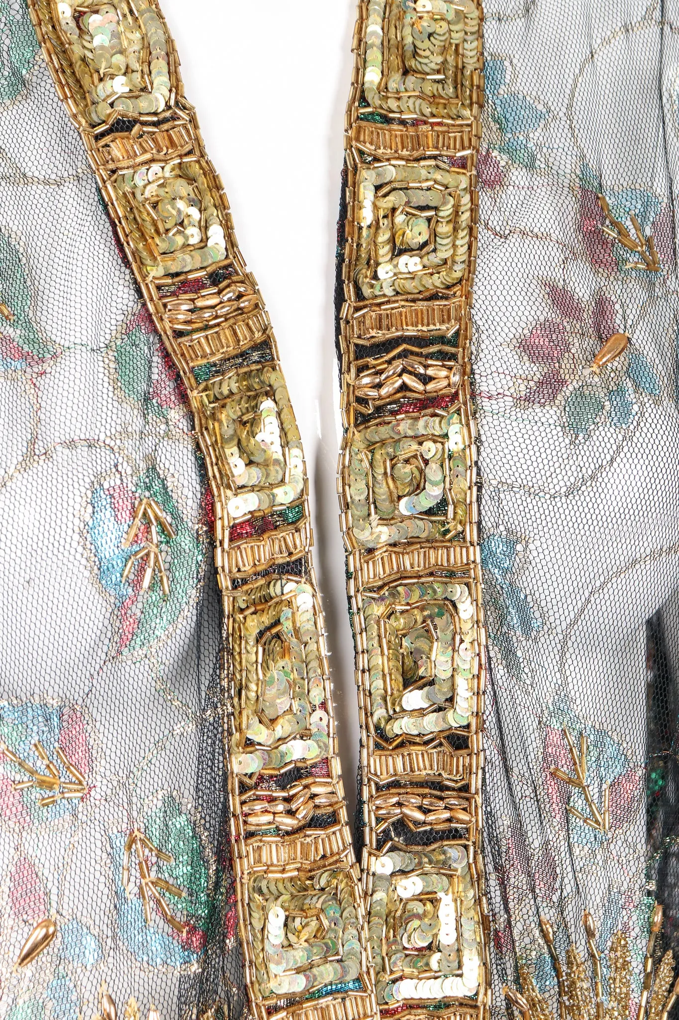 Sheer Embellished Duster Jacket