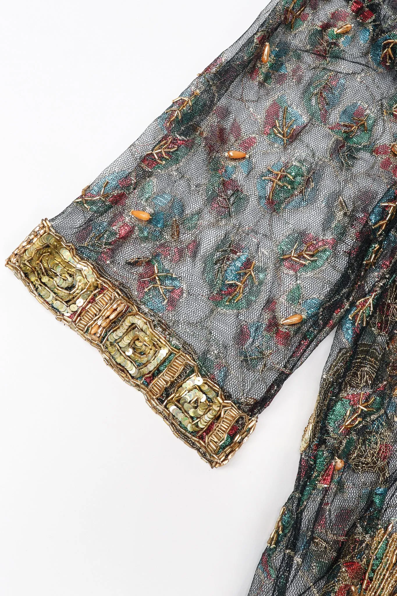 Sheer Embellished Duster Jacket