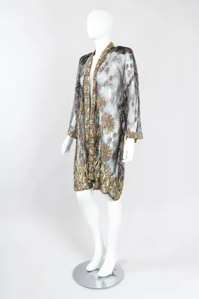 Sheer Embellished Duster Jacket