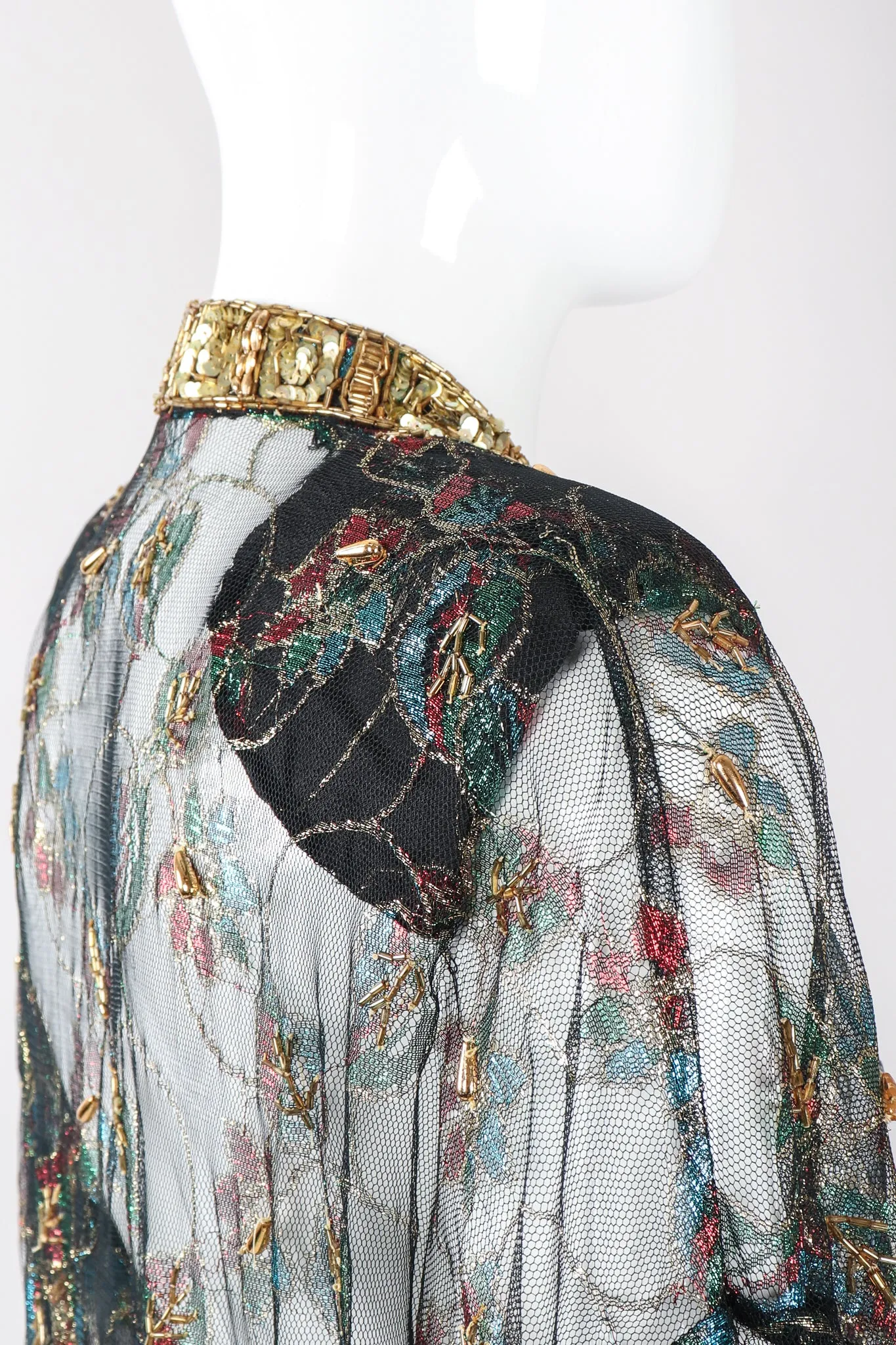 Sheer Embellished Duster Jacket