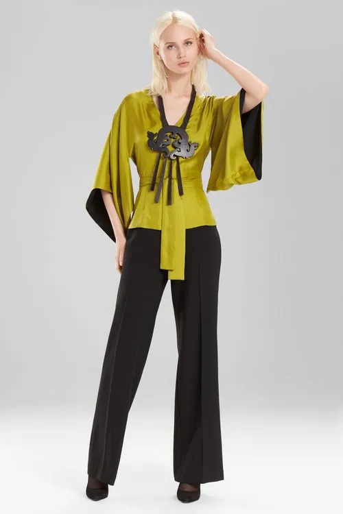 Silk Kimono Sleeve Top