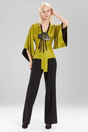 Silk Kimono Sleeve Top
