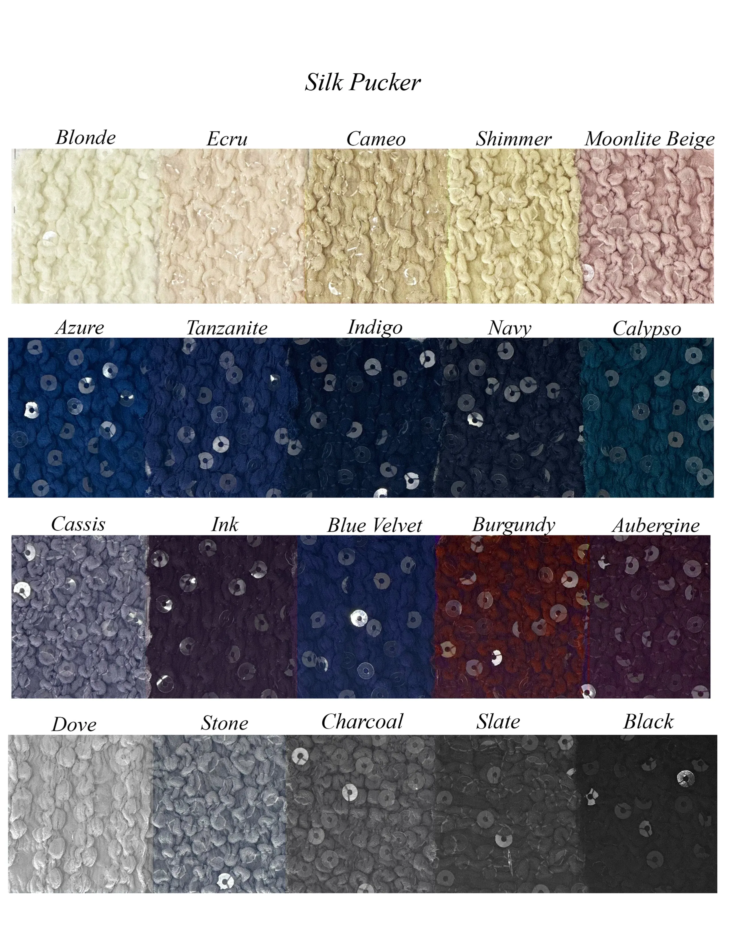 Silk Pucker with Sequins B1561SCL / S1528SCL in Calypso