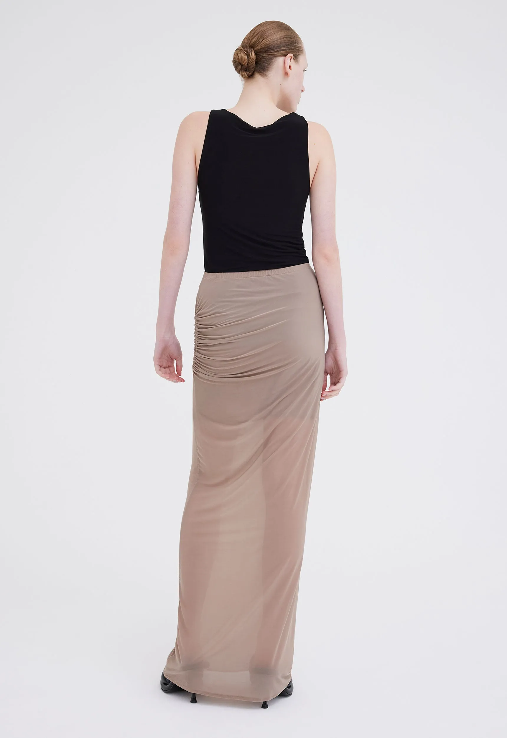 Slink Italian Jersey Skirt - Mushroom Neutral