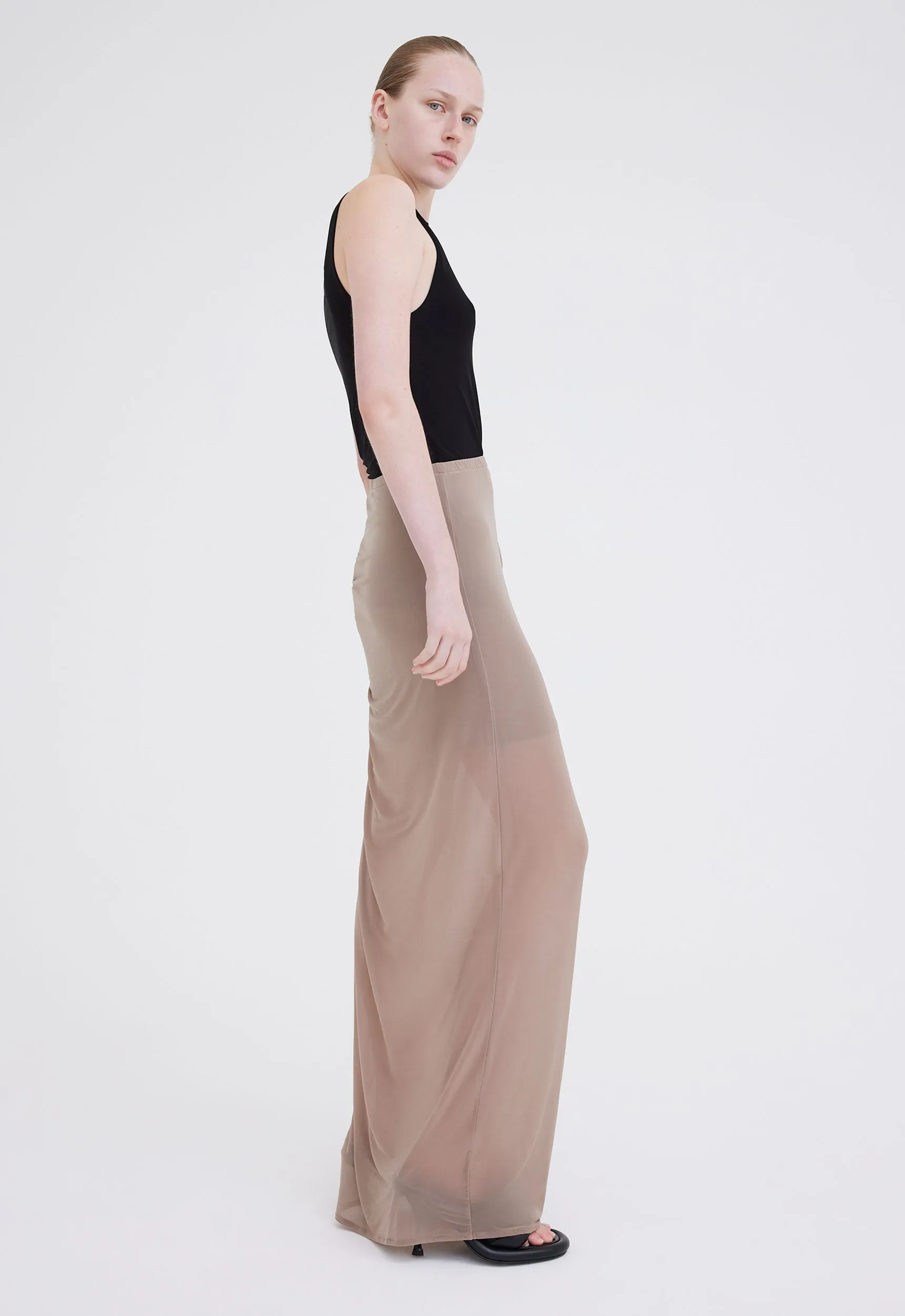 Slink Italian Jersey Skirt - Mushroom Neutral