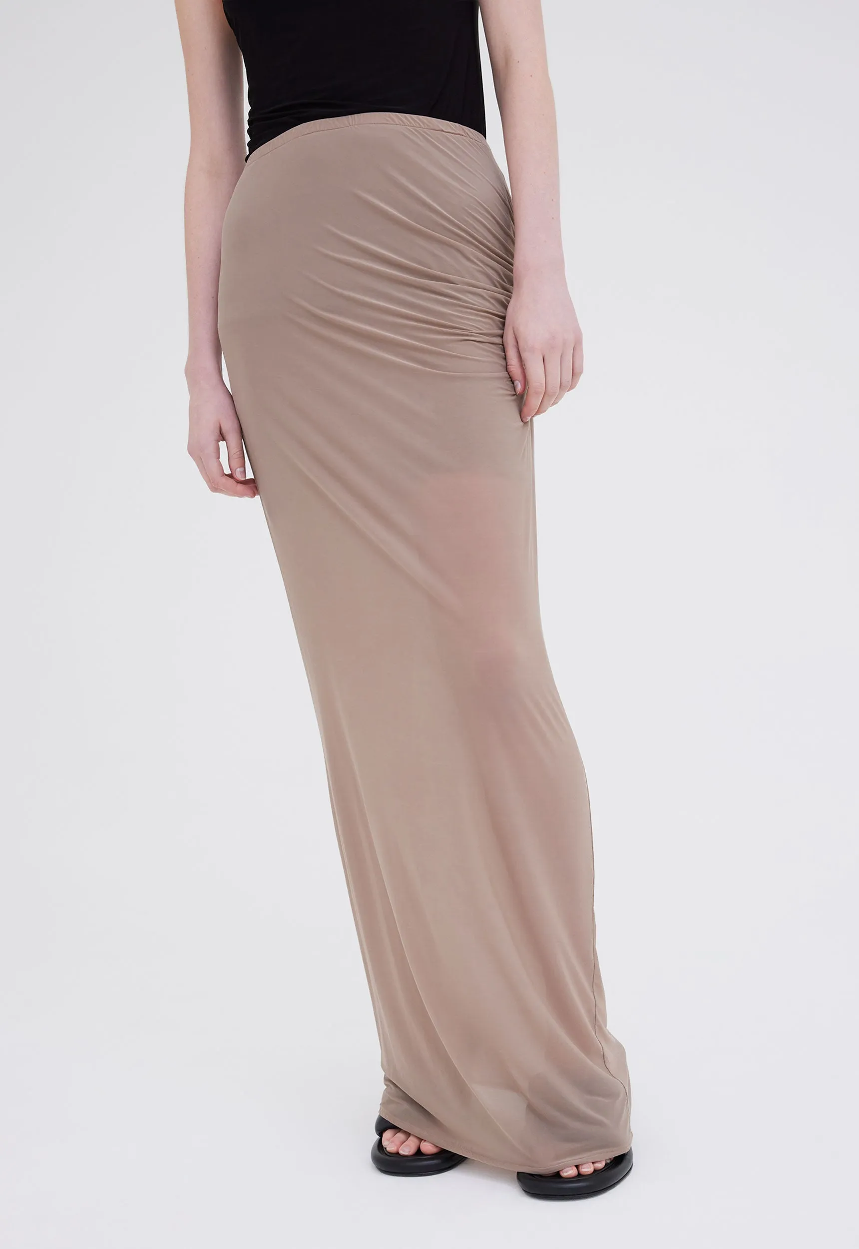 Slink Italian Jersey Skirt - Mushroom Neutral