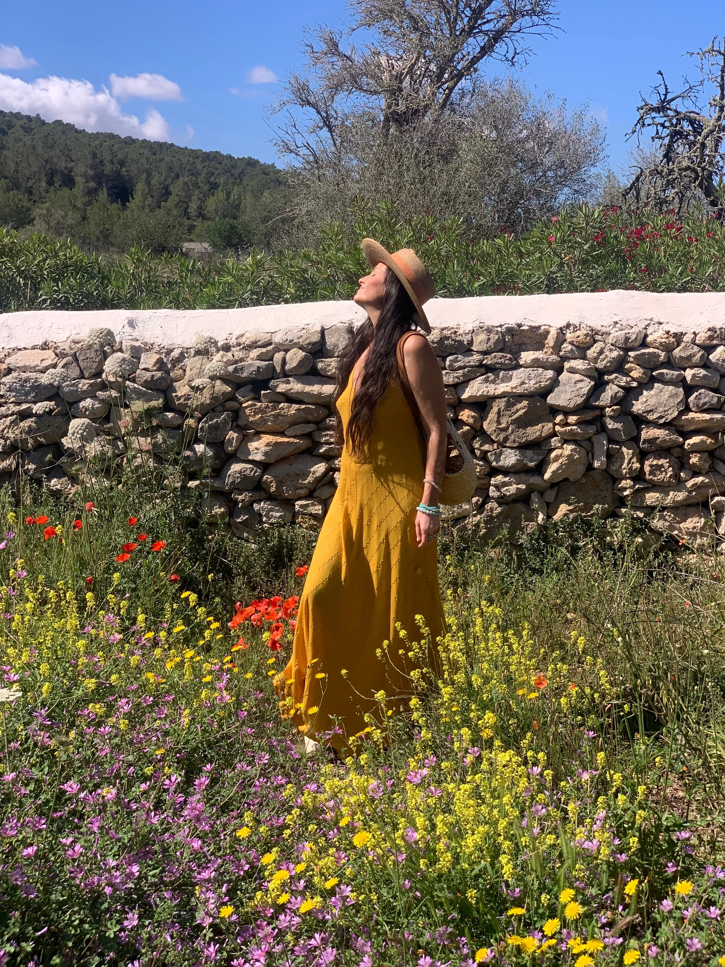 Slip dress lurex  ,  long  dress yellow