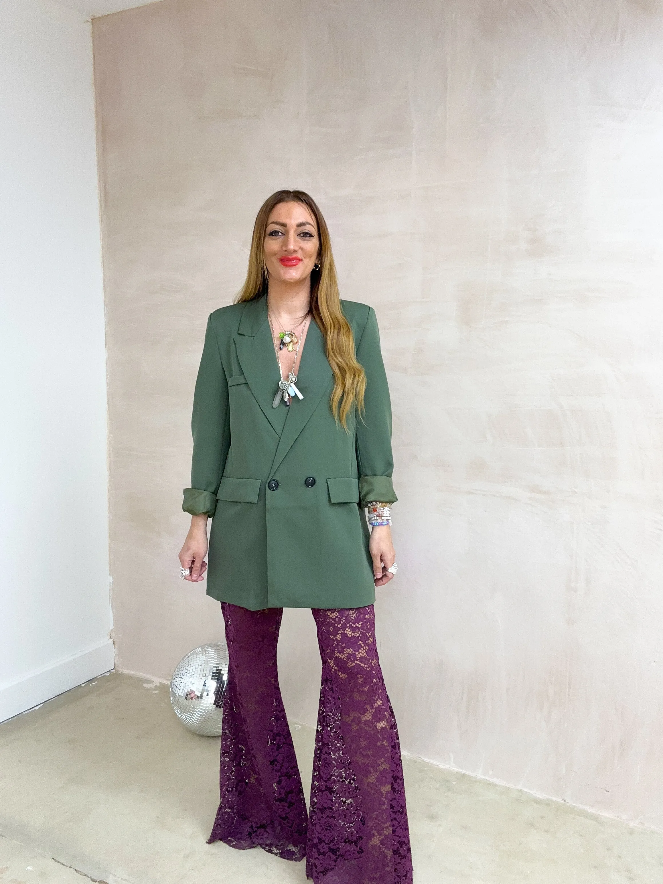 Slouch Basic Blazer In Khaki