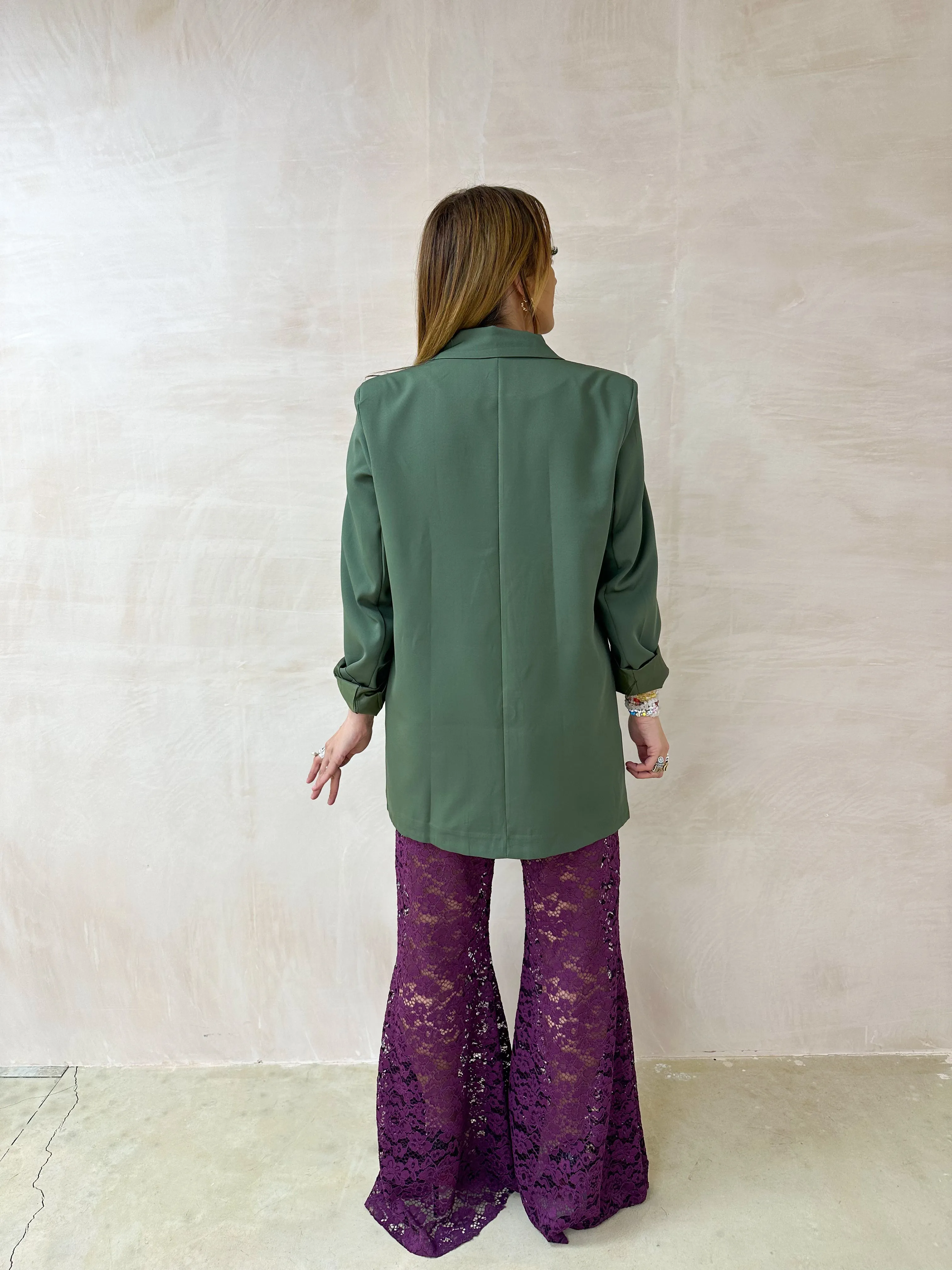 Slouch Basic Blazer In Khaki