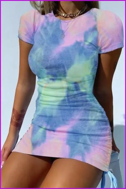 Solid Bodycon Stretch Mini Dress F3161