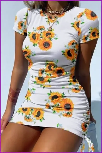 Solid Bodycon Stretch Mini Dress F3161