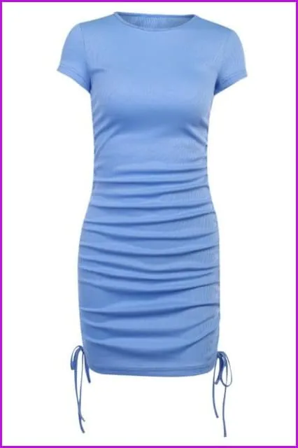 Solid Bodycon Stretch Mini Dress F3161