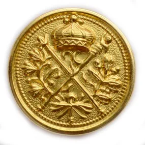 Staffs & Crown Brass Blazer Button (Made in USA by Waterbury)