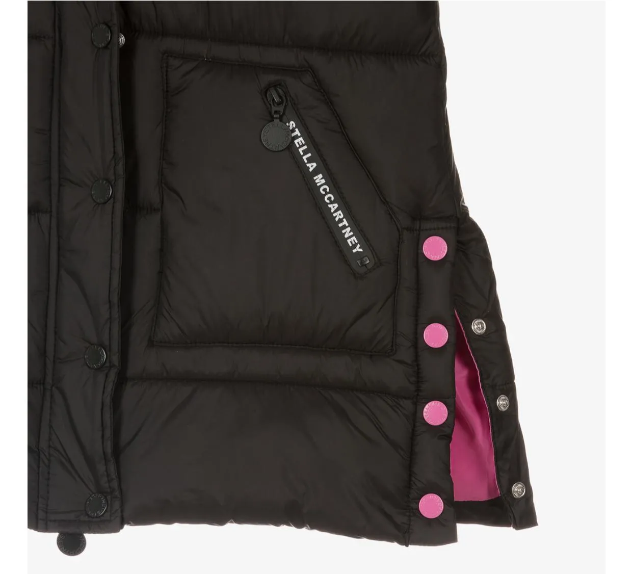 Stella McCartney Girls Puffer Jacket w/ Color Logo Tape