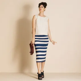 stripes pencil skirt