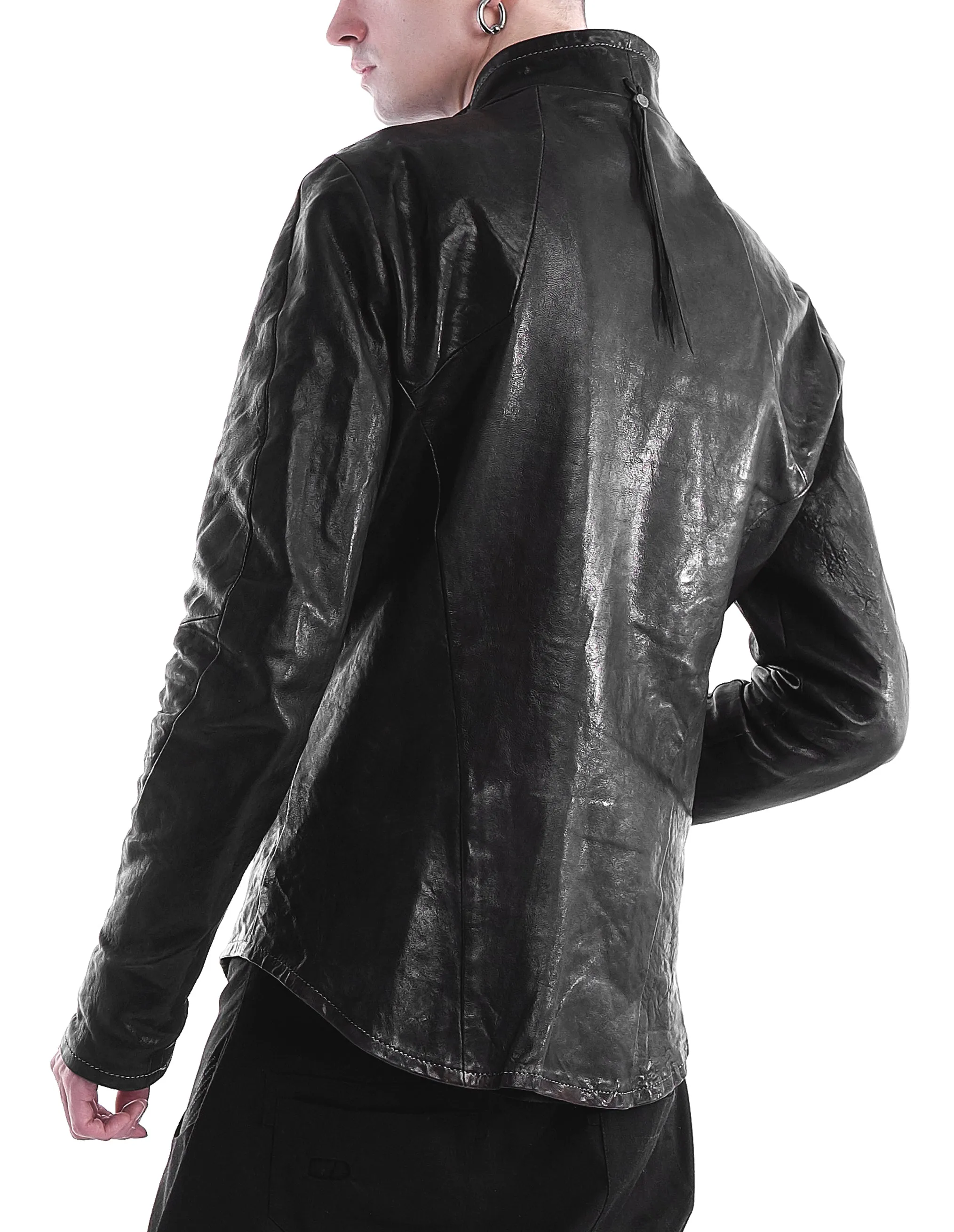 Structured Seamed Leather Jacket