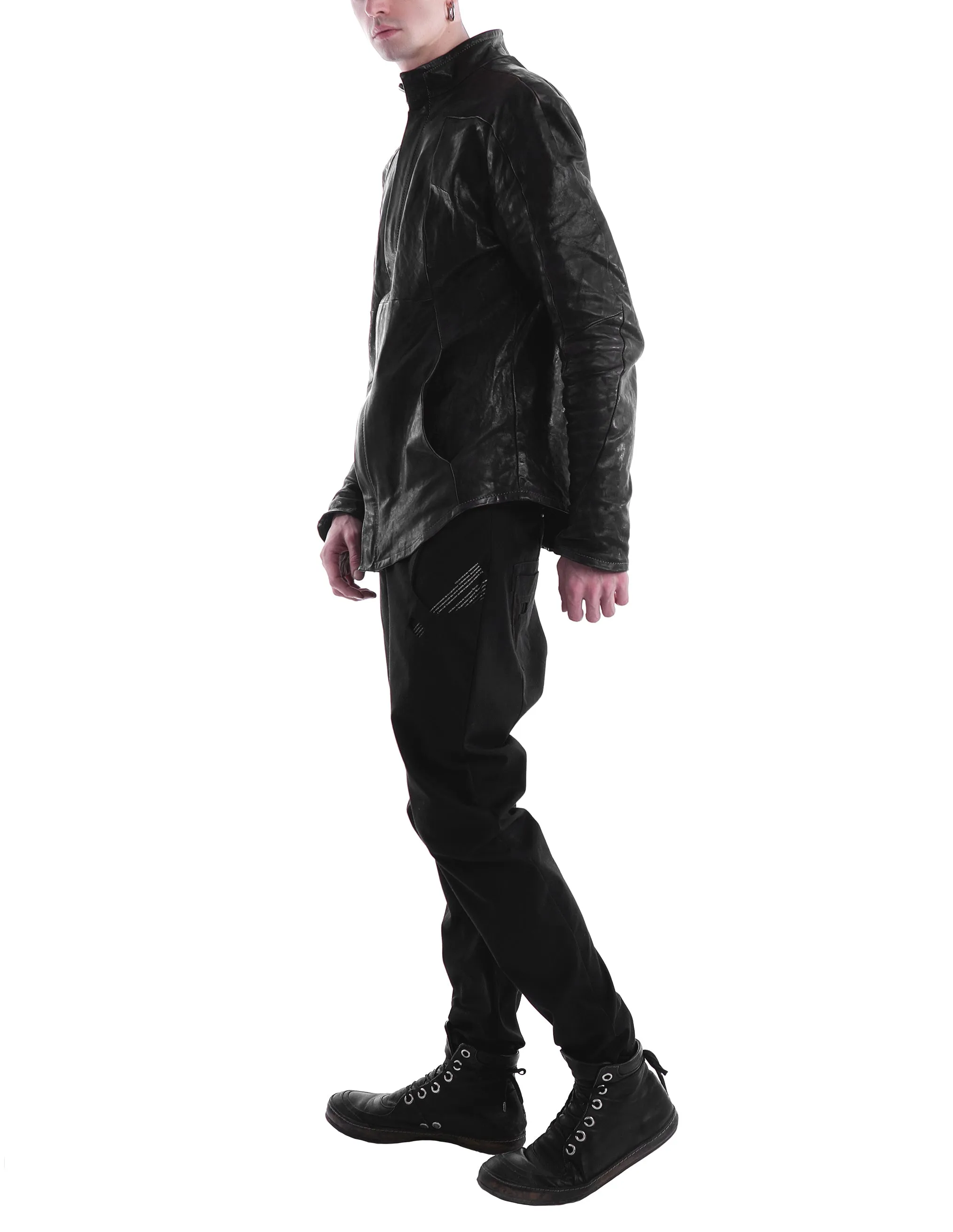 Structured Seamed Leather Jacket