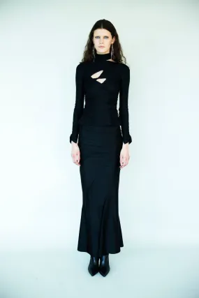 The Twisted Maxi Skirt in Black