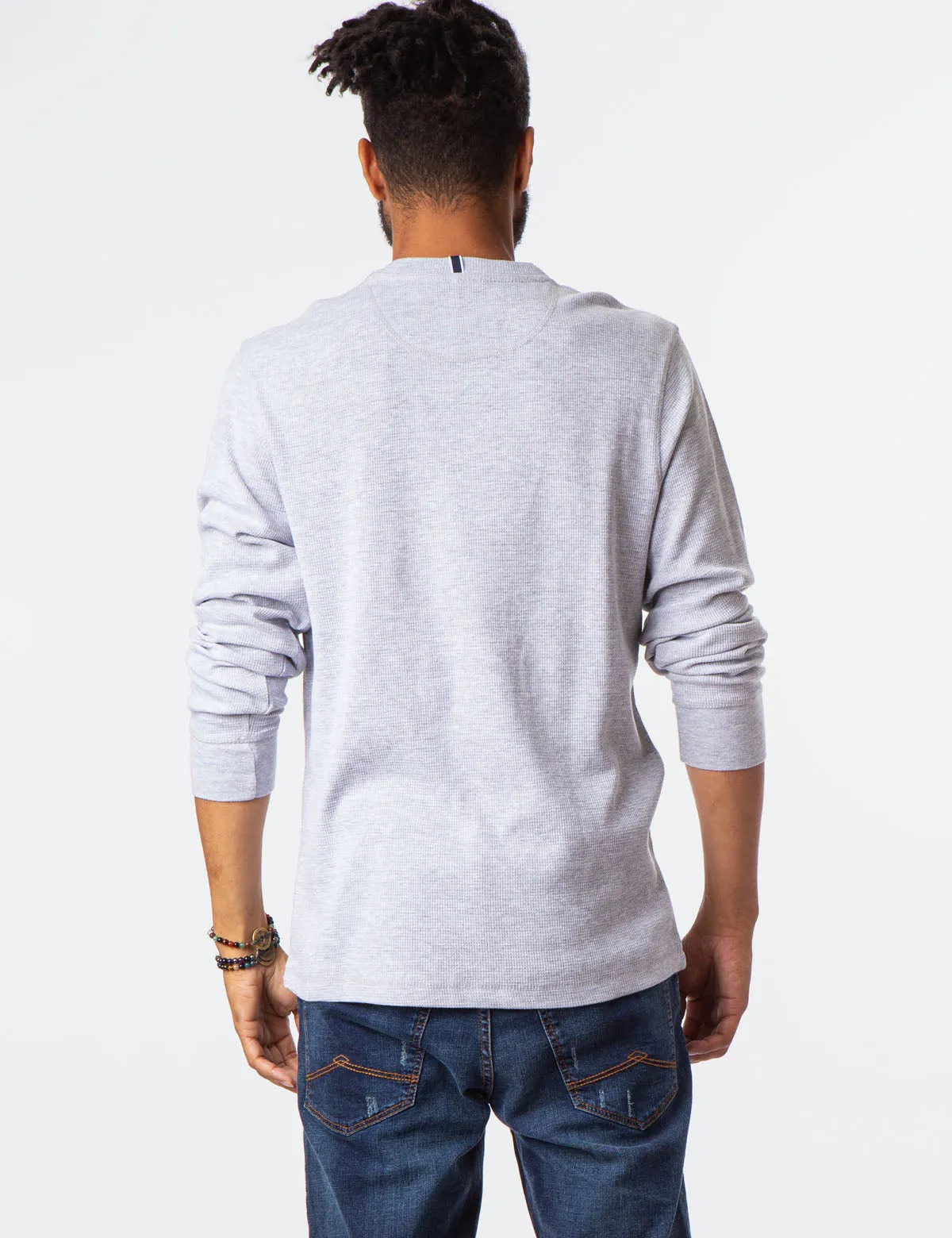 THERMAL HEATHERED HENLEY