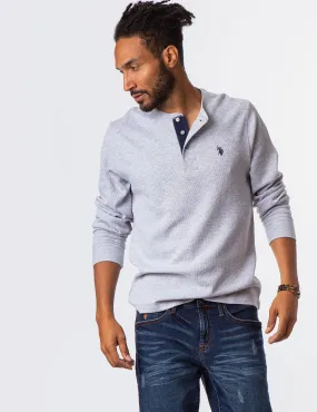 THERMAL HEATHERED HENLEY
