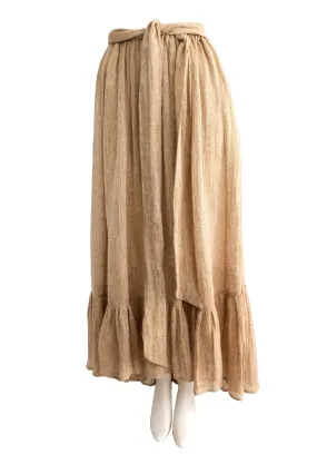Tiered Summer Maxi Skirt in Woven Linen, UK10-12
